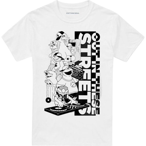 Sesame Street - Maglietta "Out In These Streets"" Per Uomo/Donna Unisex TV21251 (Xl) (Bianco)"-image