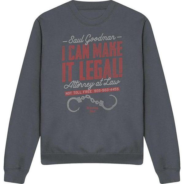 Breaking Bad - Felpa "Make It Legal"" Per Uomo/Donna Unisex TV21320 (L) (Charcoal)"-image