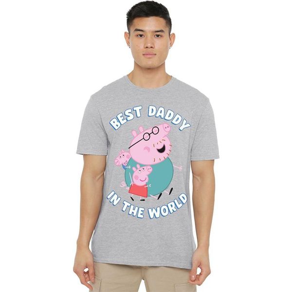 Peppa Pig - Maglietta "Best Daddy In The World"" Per Uomo/Donna Unisex TV21394 (3XL) (Grigio Screziato)"-image