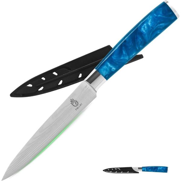 Coltello Multiuso Fullhi, 5 Pollici, Coltello Da Cucina Universale, Multicolore, In Acciaio Inox, Con Manico In Legno, Ideale Per Tagli Precisi.-image