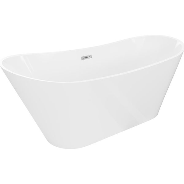 Mexen Dora Vasca Da Bagno Freestanding 170 X 75 Cm, Bianca, Troppopieno Cromato - 52071707500-01-image