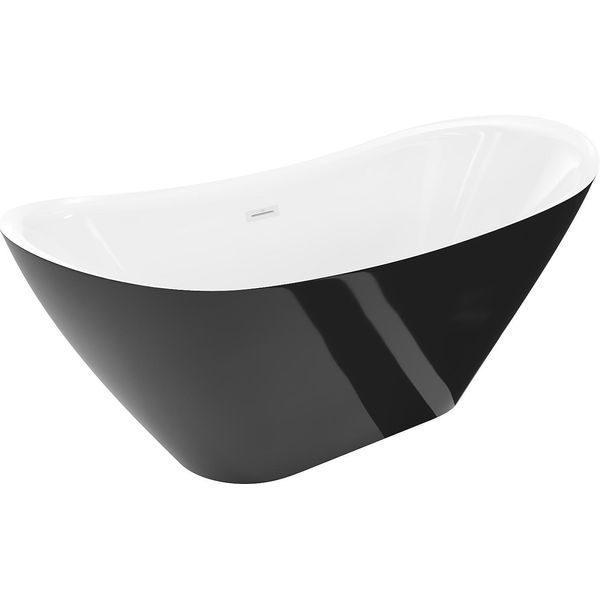 Mexen Lotos Vasca Da Bagno Indipendente 150 X 75 Cm, Bianca/Nera, Troppopieno Bianco - 52051507775-20-image