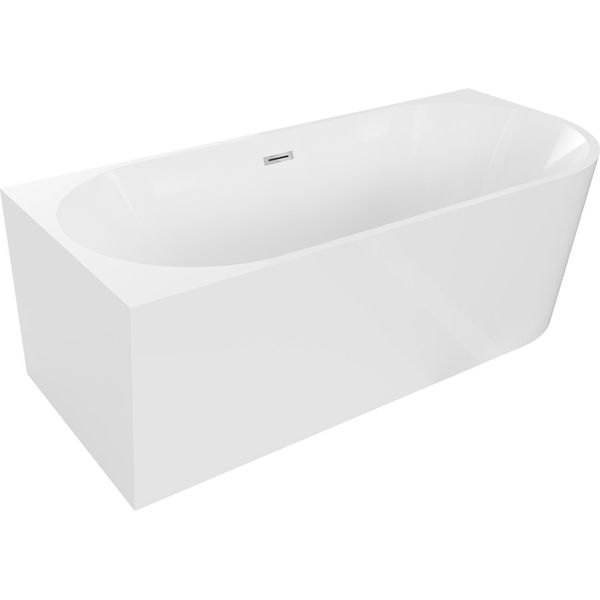 Mexen Mia Vasca Da Bagno Freestanding Angolare Sinistra 150 X 75 Cm, Bianca, Troppopieno Cromato - 52691507500L-01-image