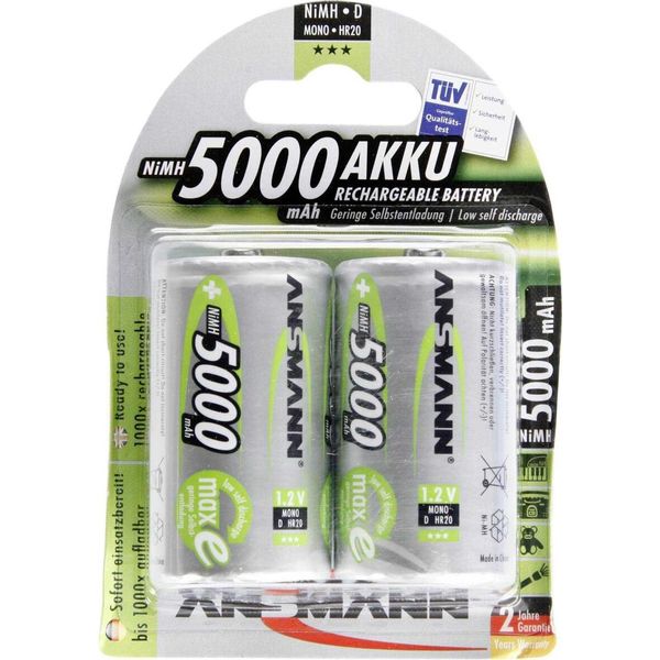 Ansmann 5030922 1X2 Batteria Ricaricabile Ansmann Maxe Nimh Mono D 5000 Mah 5030922-image