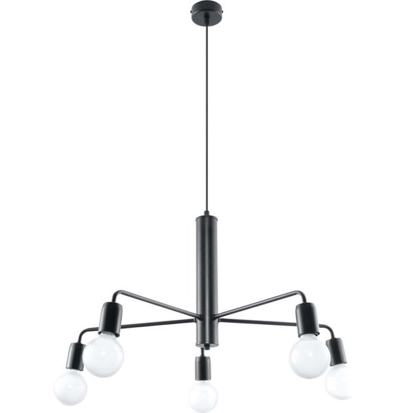 Lampadario Duomo 5 5Xe27 15W Acciaio 85X60X60Cm Sollux Lighting-image