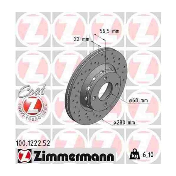 2 Dischi Freno Sportivi Zimmermann 280 Mm Anteriori Per Audi 80 Coupé-image