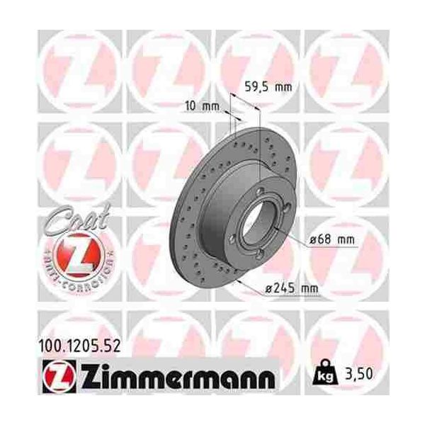 2 Dischi Freno Posteriori Sportivi Zimmermann Per Audi 80 100-image