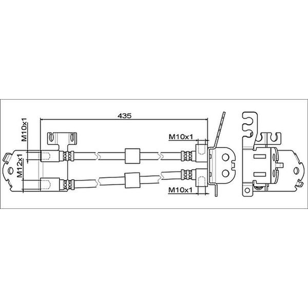 Tubo Freno Posteriore Centrale 435Mm Metzger Per Ford Transit V363-image
