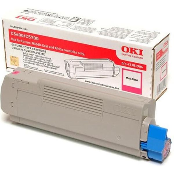 Oki - Tonerpatrone - 1 X Magenta - 2000 Seiten - FüR C5600Dn, 5600N, 5700Dn, 5700N (43381906)-image