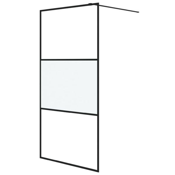 Vidaxl Schermo Doccia Per Cabina Doccia Nero 100X195 Cm Semi-Opaco Esg-image