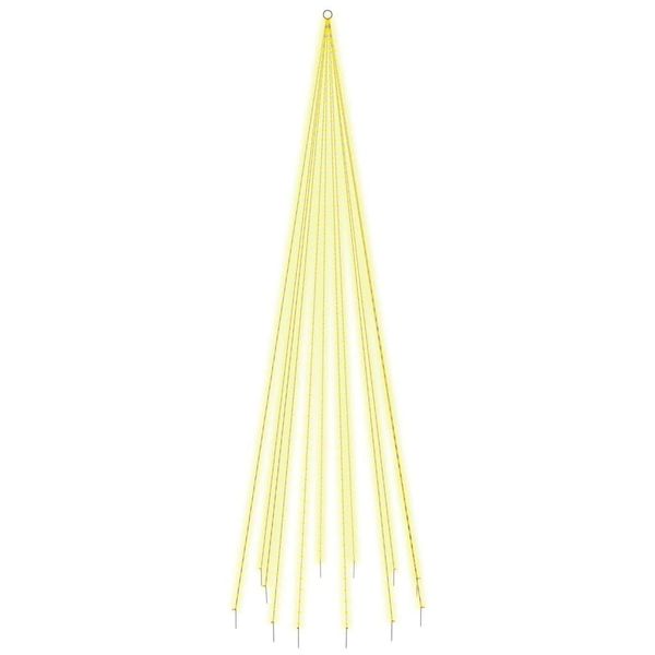 Vidaxl Albero Di Natale A Led Per Pennone Bianco Caldo 732 Led 500 Cm-image