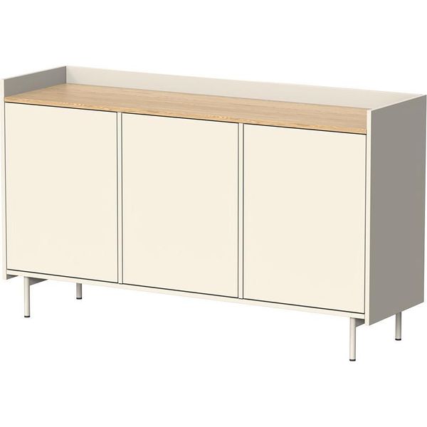 Vicco Credenza Velina, 140 X 82 Cm Con 6 Scomparti, Crema/Rovere-image