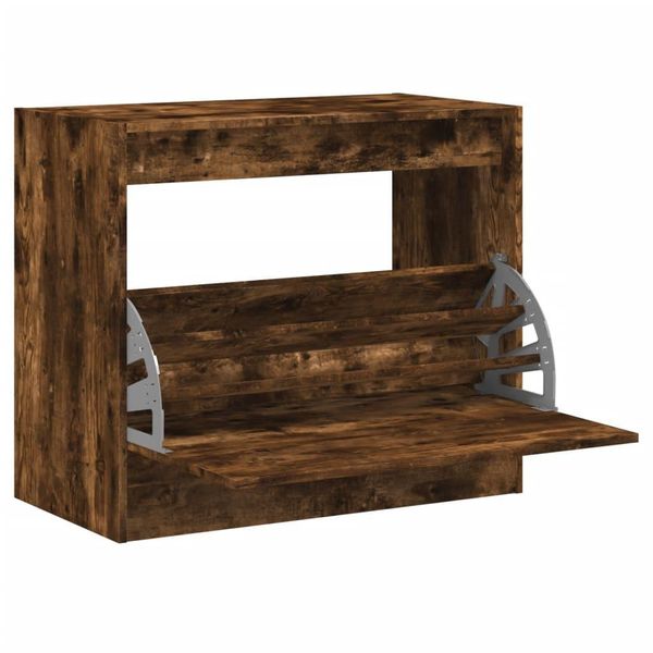Vidaxl Scarpiera In Rovere Fumé 80X42X69 Cm Materiale A Base Di Legno-image