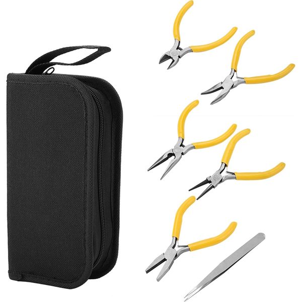 Set Di Pinze Per Gioielli, Pinze Professionali Per Gioielli Da 5 Pezzi Con Pinzette, Set Di Pinze Per Gioielli Fai Da Te, Kit Per La Riparazione Di Strumenti Per Gioielli-image