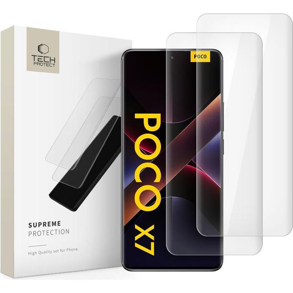 Tech-Protect Glass Uv+ 2-Pack Xiaomi Redmi Note 14 Pro 4G / 5G / 14 Pro+ Plus 5G / Poco X7 5G Vetro Temperato Trasparente-image