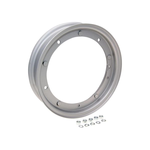 Cerchio / Anello 10 Pollici 2.10X10 Argento Per Vespa Pv, ET3, Pk, S, Xl, XL2, 125, Gt, Sprint, Pe, Lusso, T5, Lml Star, Deluxe E Molte Altre.-image