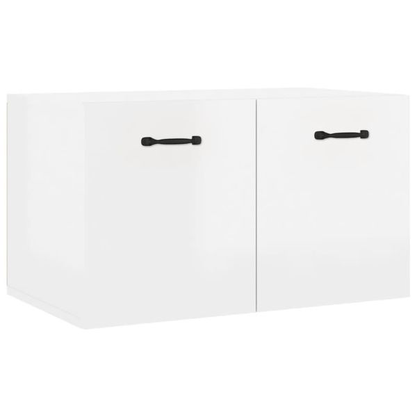 Vidaxl Armadio A Muro Bianco Lucido 60X36,5X35 Cm Materiale A Base Di Legno-image