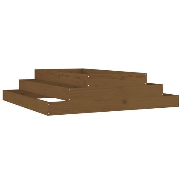 Vidaxl Fioriera Marrone Miele 110X110X27 Cm In Legno Di Pino Massiccio-image