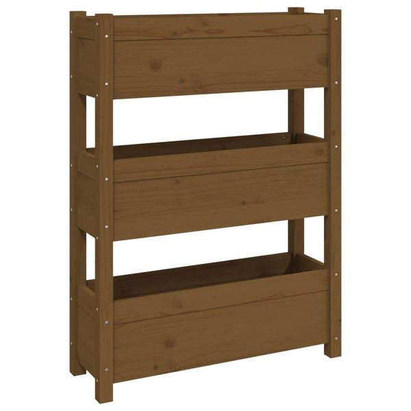 Vidaxl Fioriera Marrone Miele 77X25X104,5 Cm In Legno Di Pino Massiccio-image