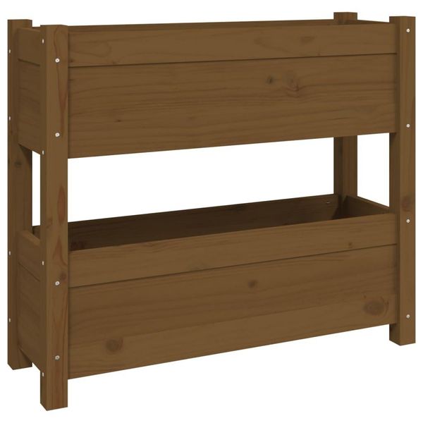 Vidaxl Fioriera Marrone Miele 77X25X66 Cm In Legno Di Pino Massiccio-image