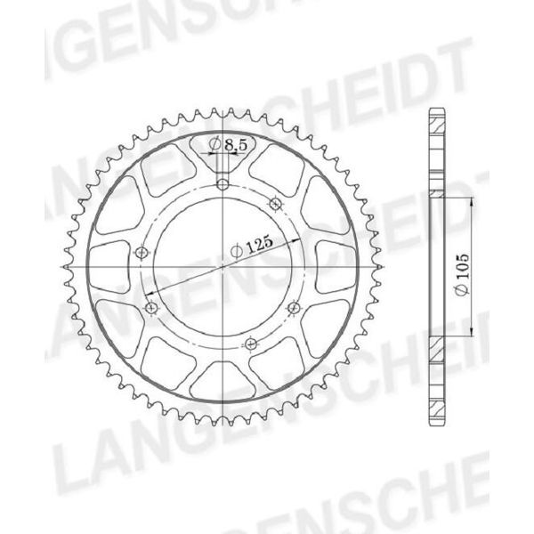 Pignone In Acciaio Supersprox 420 - 45T (Nero) RFE-1131:45-BLK|ID 105,0 Lk 125,0 6 Fori-image