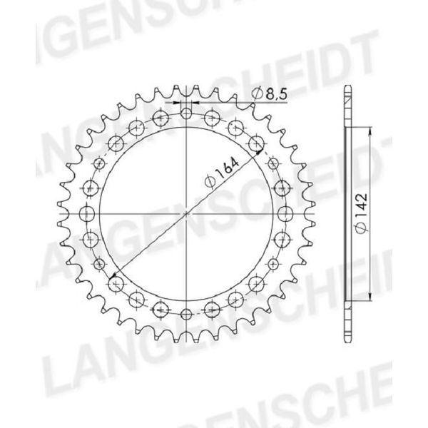 Pignone In Acciaio Supersprox 520 - 46T (Nero) RFE-1068:46-BLK|ID 142,0 Lk 164,0 6 Fori-image