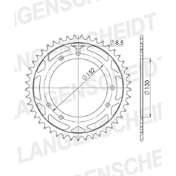 Pignone In Acciaio Supersprox 520 - 45T (Nero) RFE-869:45-BLK|ID 130,0 Lk 152,0 6 Fori-image