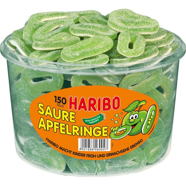 Haribo 140962006 Gomme Alla Frutta - Anelli Di Mela Acida, 150 Pezzi-image