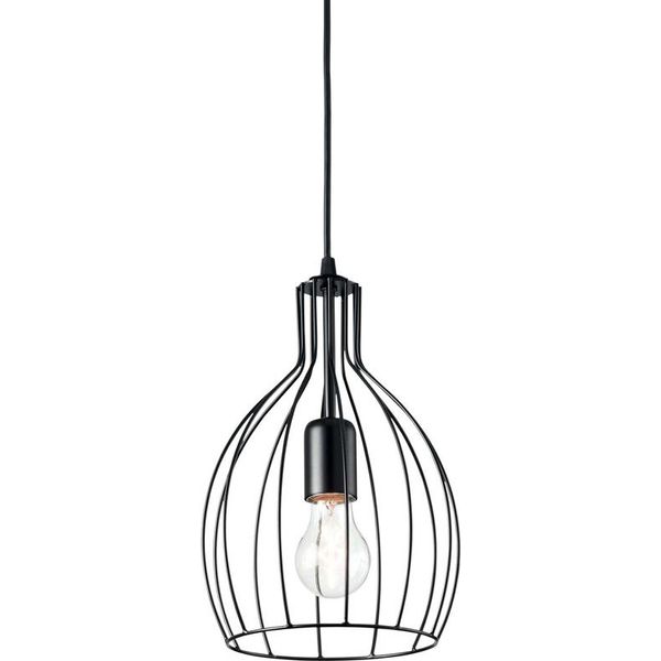 Sospensione Industrial-Minimal Ampolla-2 Metallo Nero 1 Luce E27-image