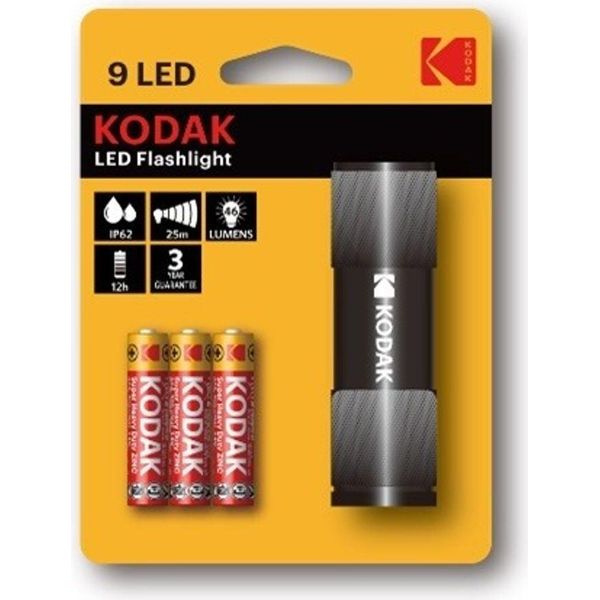 Torcia A 9 Led In Alloggiamento Di Metallo Nero-image
