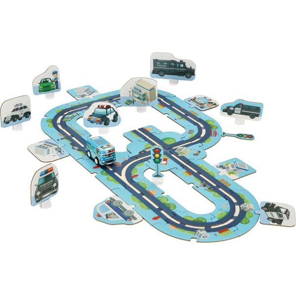 Autodrama Puzzle Auto Della Polizia Veicolo Segnali Stradali Città 47 Pezzi-image