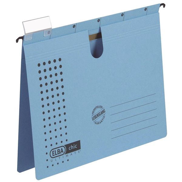 Elba 100552106 HäNgehefter Chic Ultimate® - Karton (Rc), 240 G/Qm, A4, Blau, 5 StüCk-image