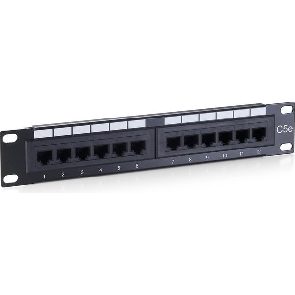 Equip - Patch Panel - RJ-45 X 12 - Schwarz - 1U - 12 Ports (208015)-image