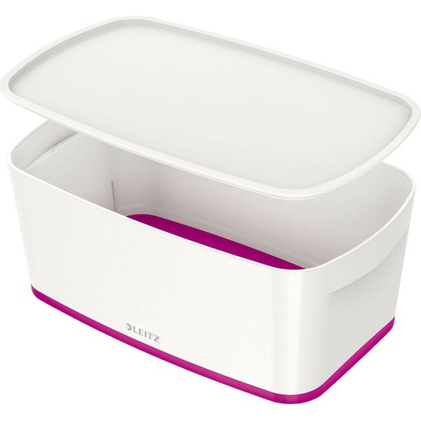Leitz 5229-10-23 Contenitore Mybox Piccolo - A5, Con Coperchio, Abs, Bianco/Rosa-image