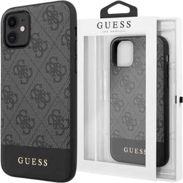 Guess Guhcn61G4Glgr Iphone 11 6,1 / Xrszary/Grigio Custodia Rigida 4G Stripe Collection-image
