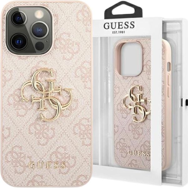Guess Guhcp13L4Gmgpi Iphone 13 Pro / 13 6,1 RóżOwy/Rosa Custodia Rigida 4G Grande Logo In Metallo-image