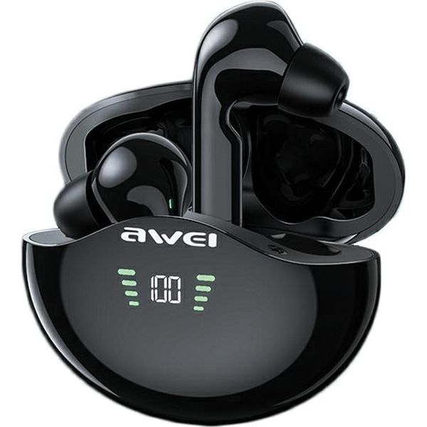 Awei Earphones Bluetooth 5.1 T12P Tws+ Dock Black-image
