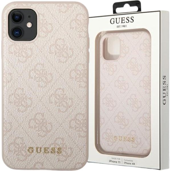 Guess Guhcn61G4Gfpi Iphone 11 / Xr 6.1RóżOwy/Rosa Custodia Rigida 4G Metallo Oro Logo-image