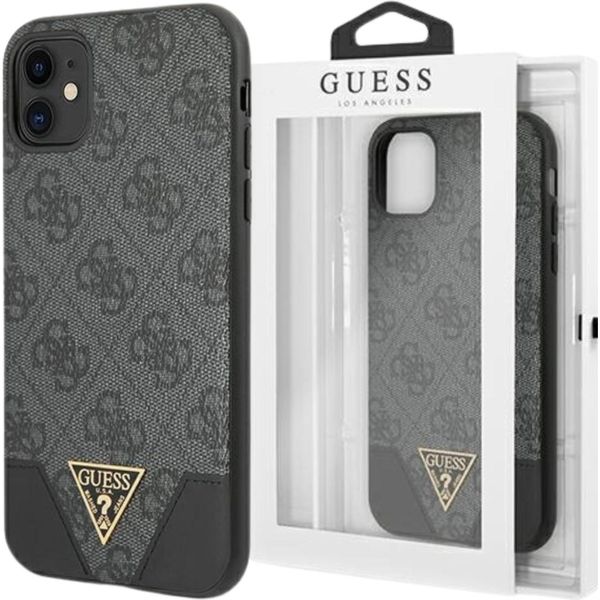 Guess Guhcn61Pu4Ghbk Iphone 11 6,1 / Xrszary/Grigio Custodia Rigida 4G Collezione Triangolo-image