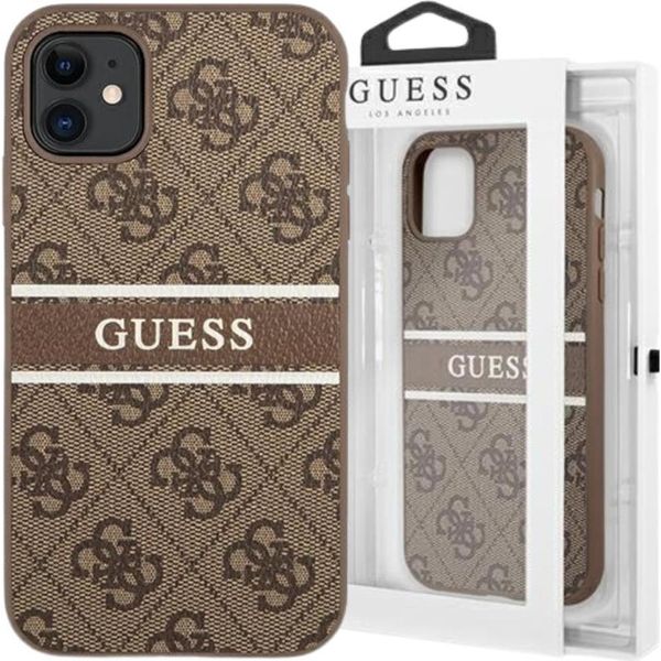 Guess Guhcn614Gdbr Custodia Rigida 4G Stripe Per Iphone 11 / Xr 6,1BrąZowy/Brown-image