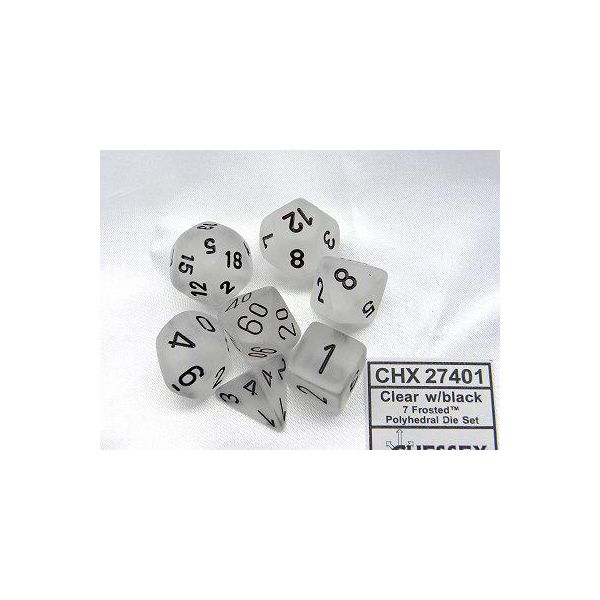 Chessex - Smerigliato - Set Di 7 Matrici - Trasparente/Nero-image