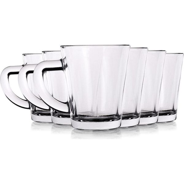 Set Di 6 Tazzine Da Caffè Espresso Excellent Houseware, Vetro, 5,5X6,5 Cm, 70 Ml, Trasparenti-image