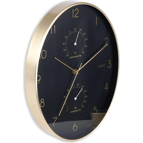 Orologio Da Parete Ovale Con Termometro E Igrometro 27X34,5 Cm-image