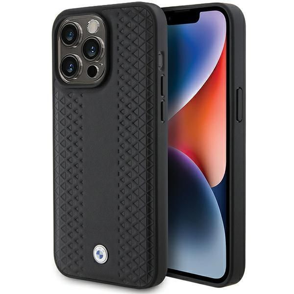 Bmw Bmhcp15L22Rfgk Iphone 15 Pro 6.1 Czarny/Nero Pelle Modello Diamante-image