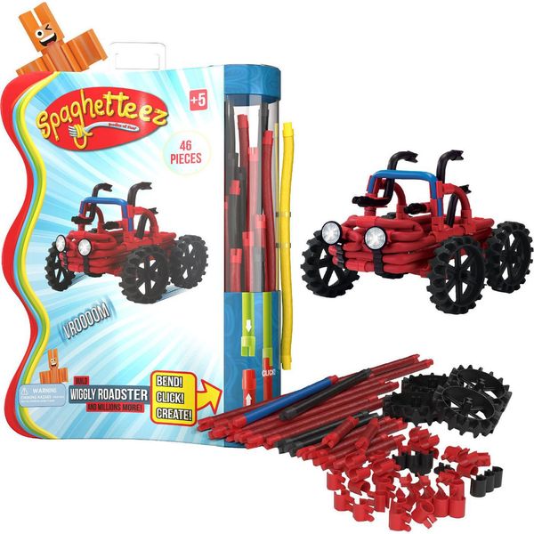 Clics Giocattolo Da Costruzione Spaghetteez Wiggly Roadsters Bastoncini Flessibili 46 Pezzi-image