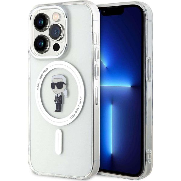 Karl Lagerfeld Klhmp15Lhfcknot Custodia Rigida Trasparente Per Iphone 15 Pro 6.1 Iml Ikonik Magsafe-image