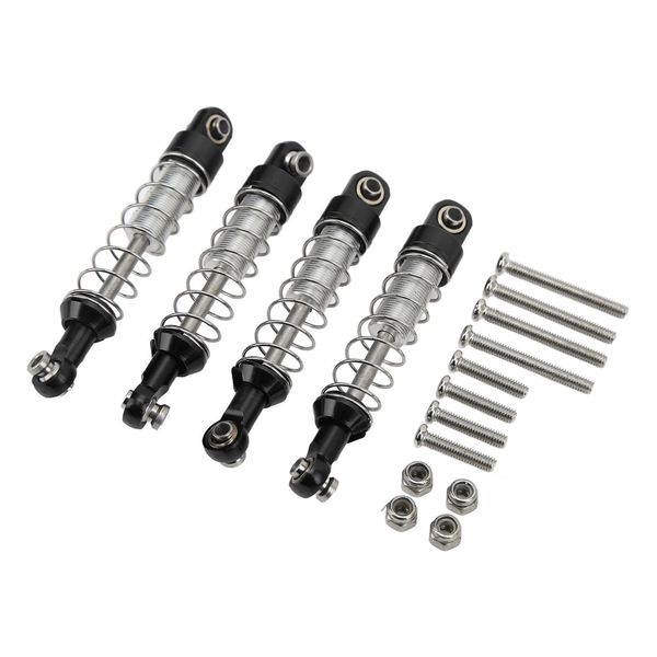2 Coppie Di Ammortizzatori In Alluminio Da 60 Mm, Per Automodelli Wpl C14/C24/MN/D90/99S Rc, Set Di Aggiornamento, Nero-image