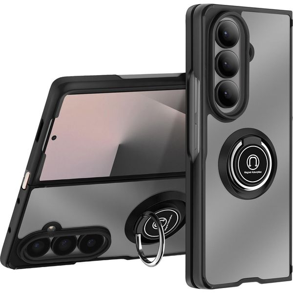 Avizar, Samsung Galaxy Z Fold 7 Custodia Pieghevole Con Anello Magnetico, Nero-image