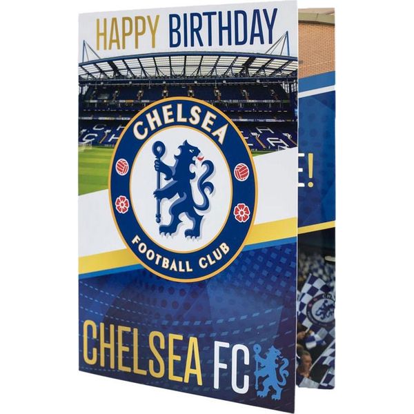 Chelsea Fc - Biglietto Di Compleanno "Musical"" - Cartoncino TA12453 (Taglia Unica) (Blu/Bianco)"-image