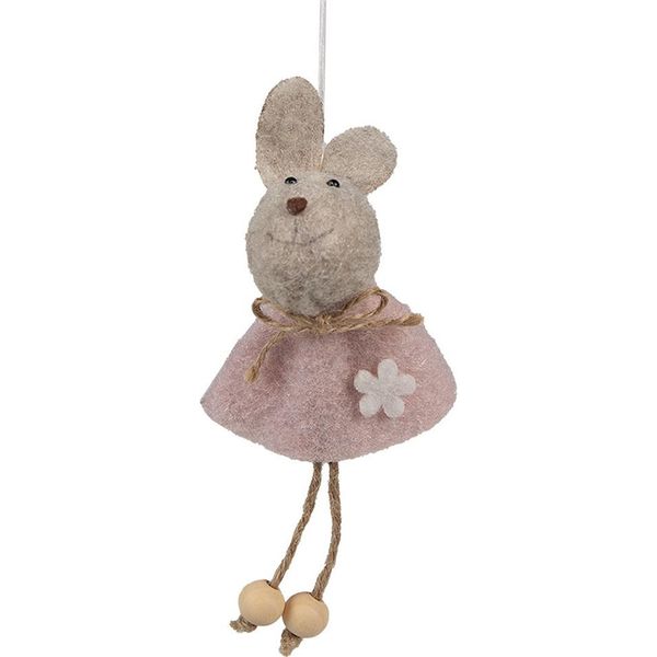 Clayre & Eef Ciondolo Pasquale Coniglio 13 Cm Rosa Sintetico-image